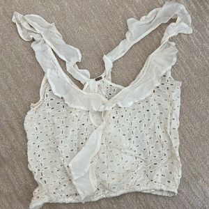 Free People white Eyelet Top, XS